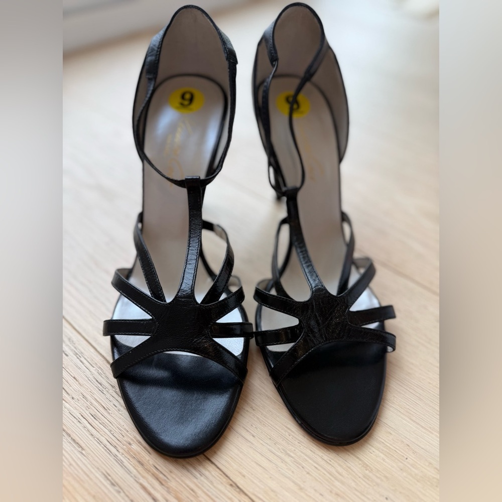 Vintage Kenneth Cole Leather Strappy Heels Black | Made in Italy | NWT | Size 9 - Picture 3 of 9